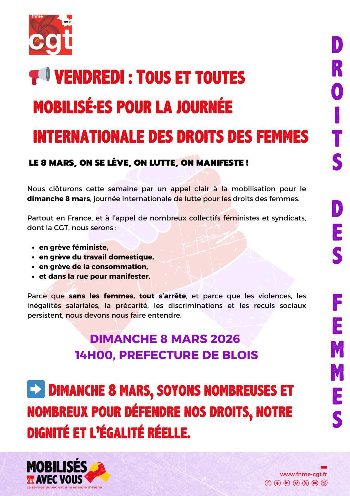 Droits des femmes – Tous et toutes pour la journée internationale des droits des femmes