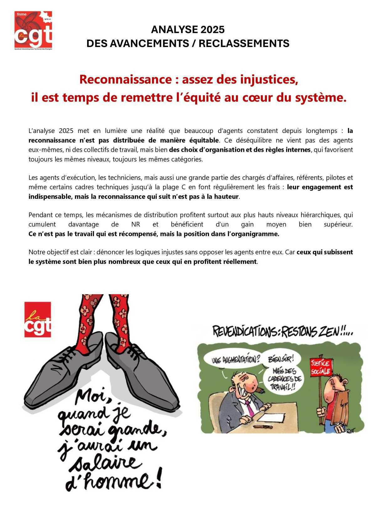 Analyse Reconnaissance CSP : assez des injustices, il est temps de remettre l’équité au cœur du système.