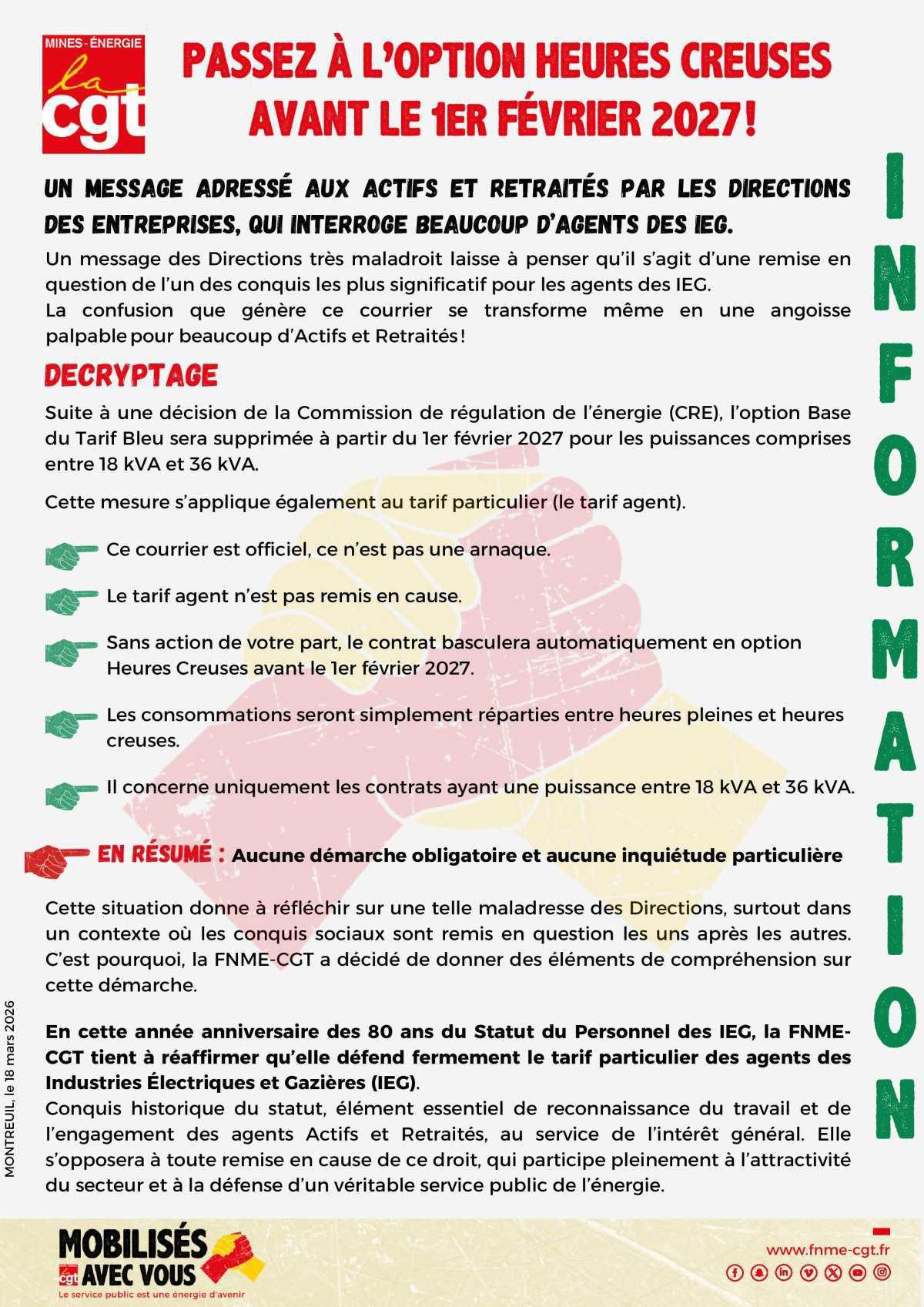Tarif Agent : Clarification indispensable face au message alarmant des Directions