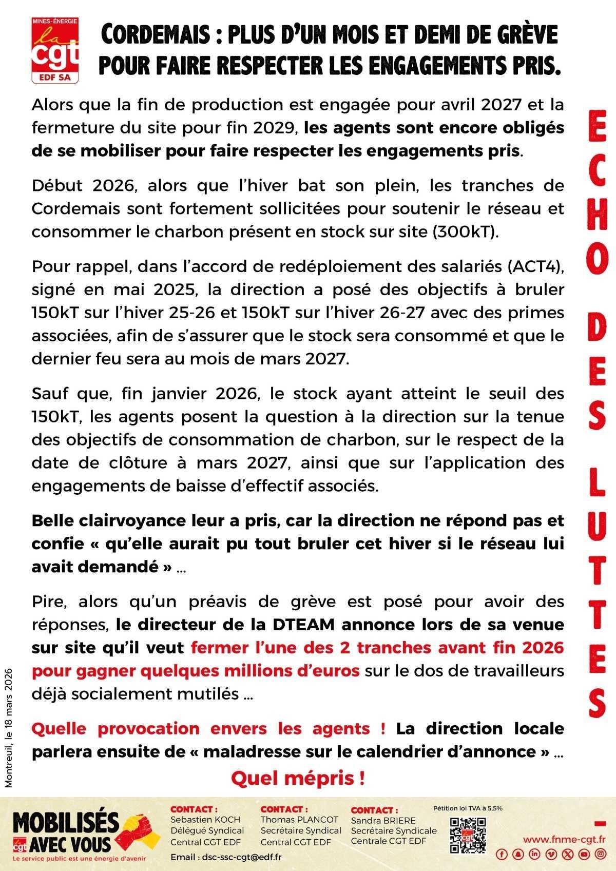 Cordemais : plus d’un mois et demi de grève pour faire respecter les engagements pris. Cordemais : plus d’un mois et demi de grève pour faire respecter les engagements pris.