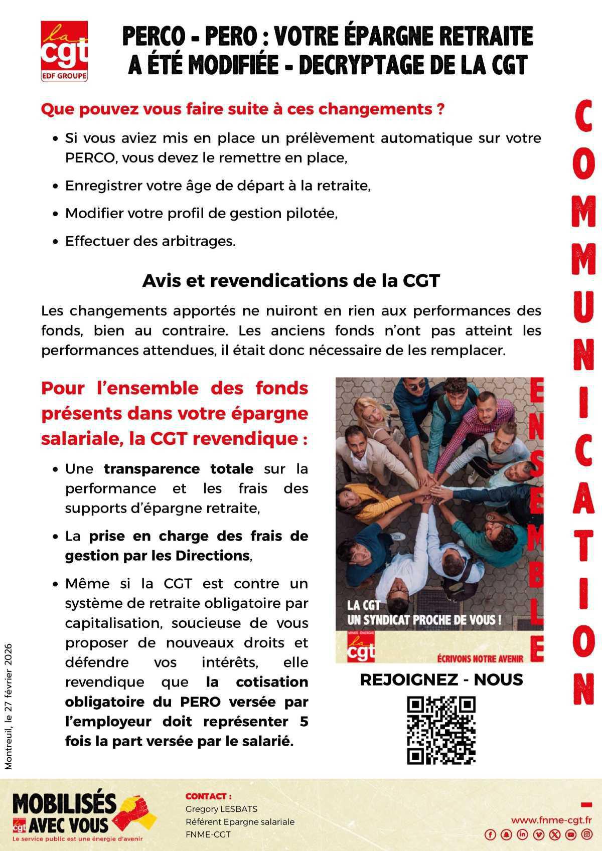 PERCO - PERO : Votre épargne retraite a été modifiée - Décryptage de la CGT