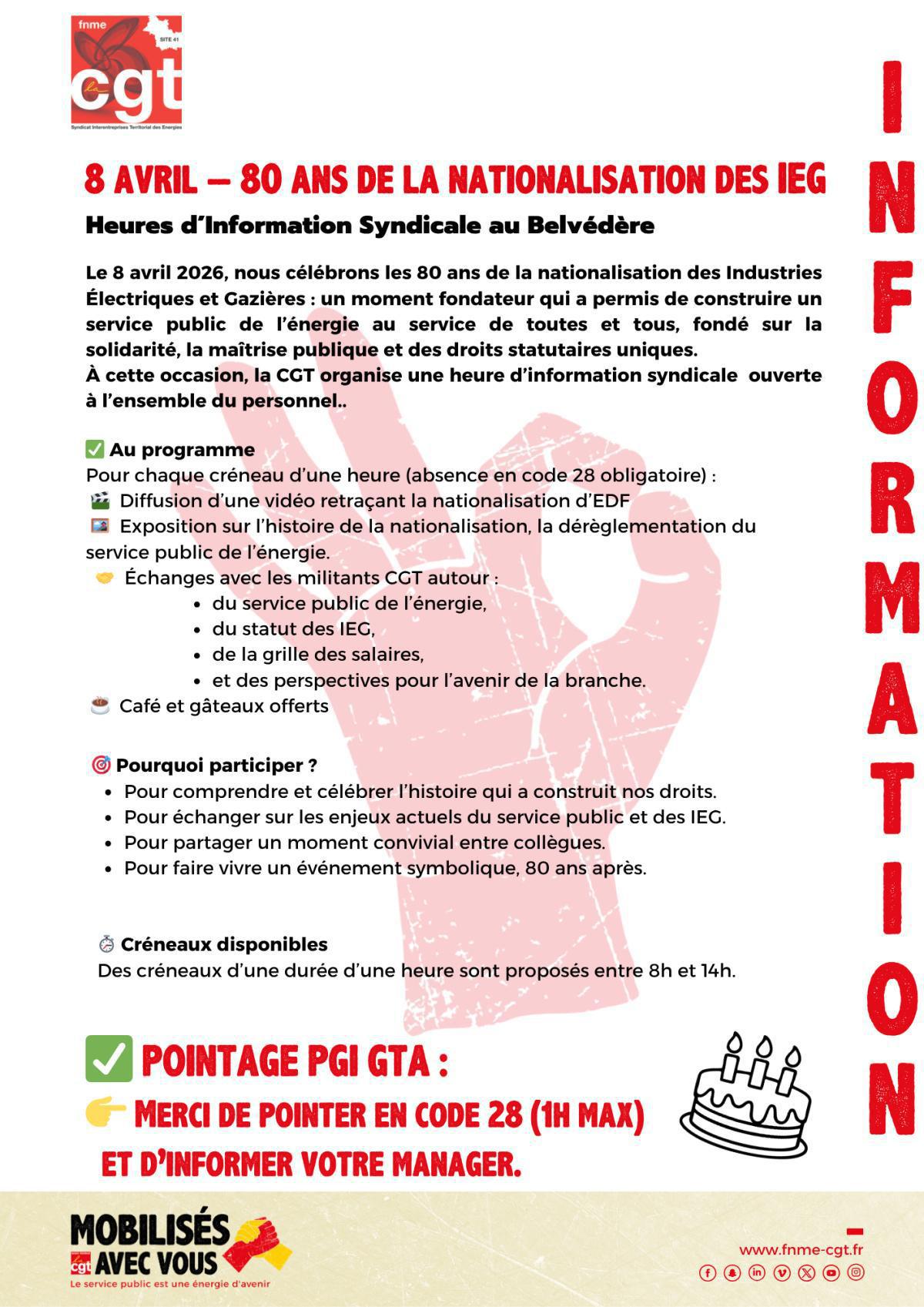 8 Avril - 80 ans de la nationalisation des IEG