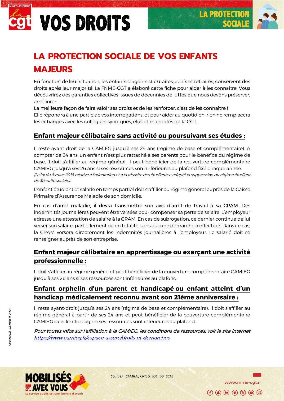 La protection sociale de vos enfants majeurs