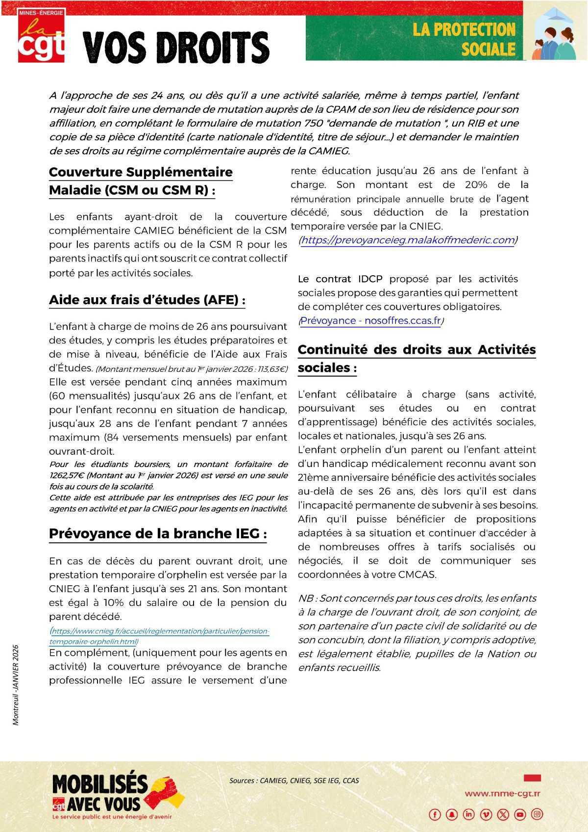 La protection sociale de vos enfants majeurs
