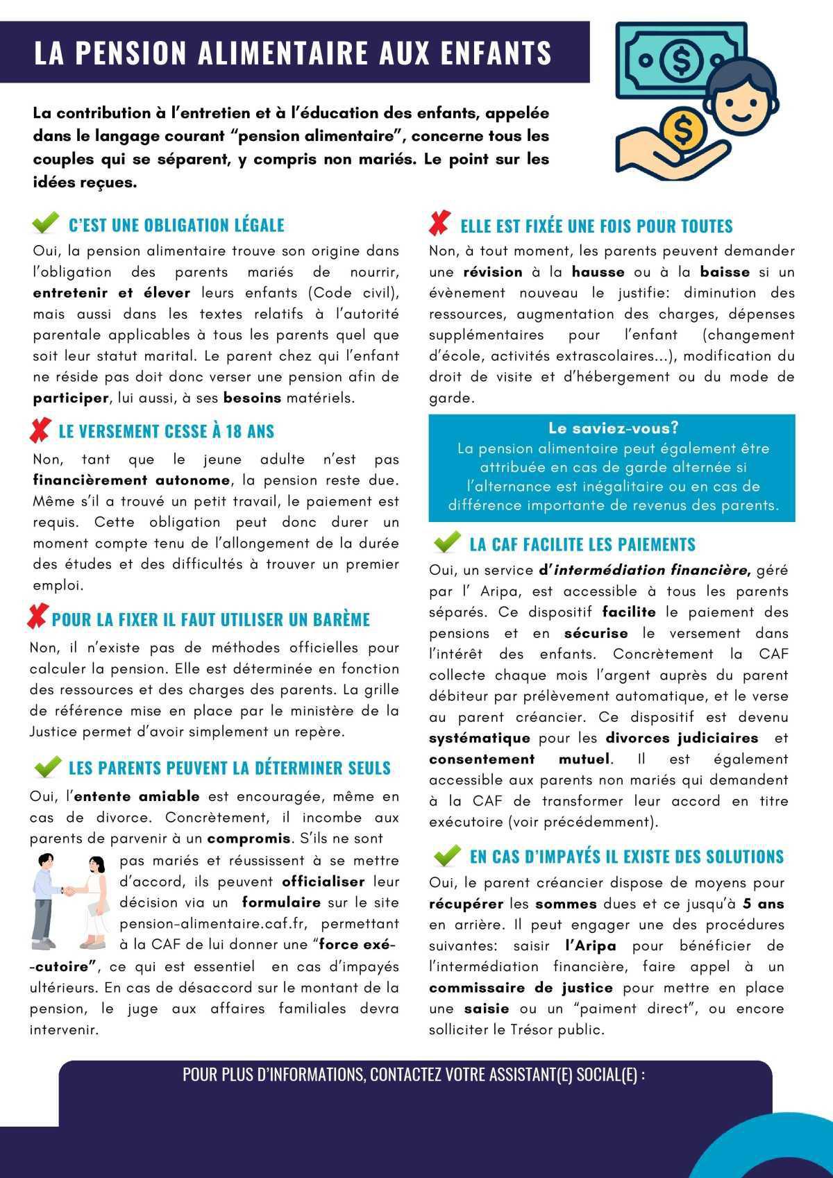 La pension alimentaire : le point sur quelques idées reçues...