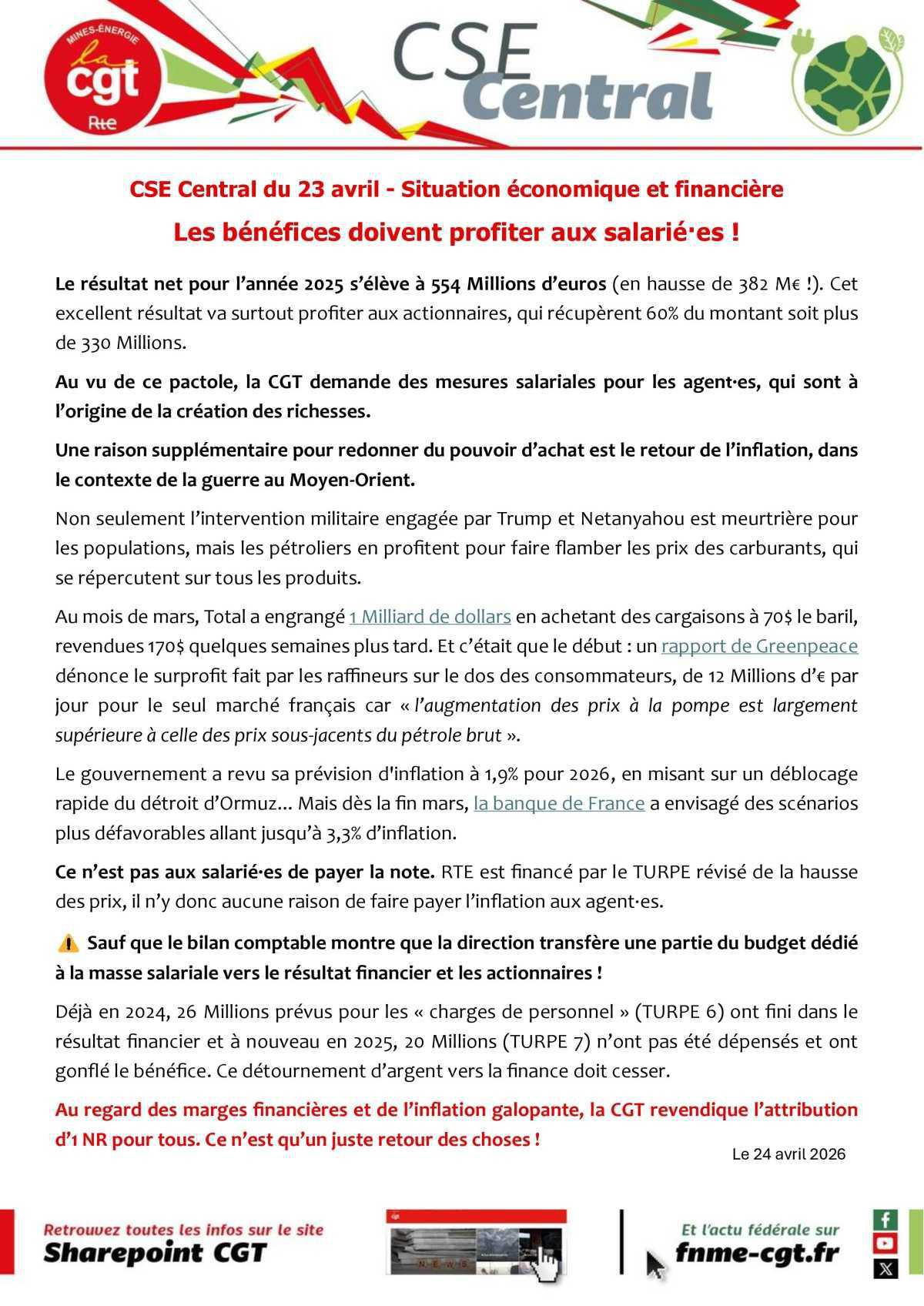 RTE - Situation économique et financière