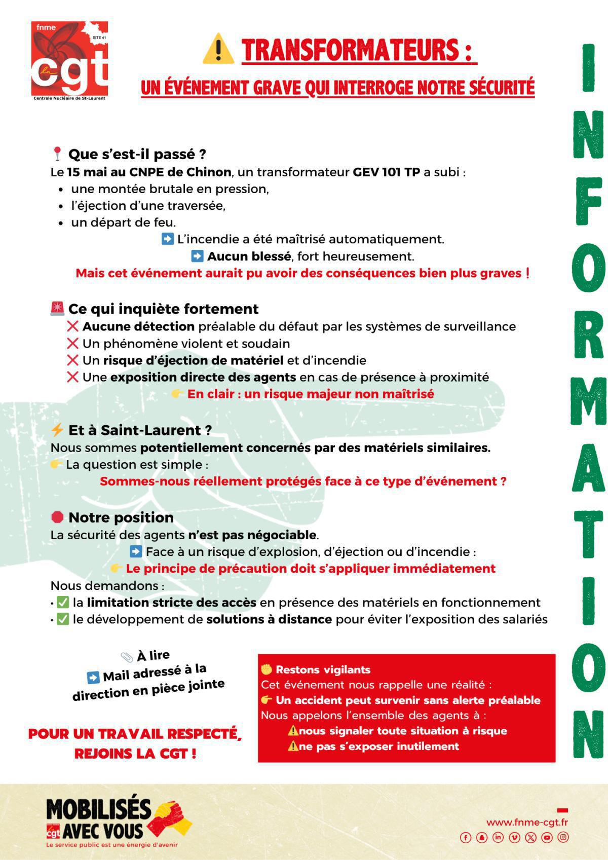 Transformateurs : Un événement grave qui interroge notre sécurité