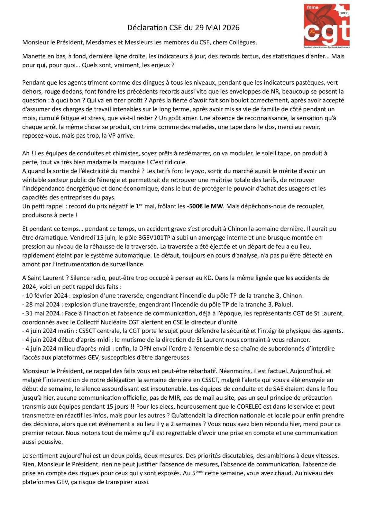 Compte Rendu CSE Mai 2026