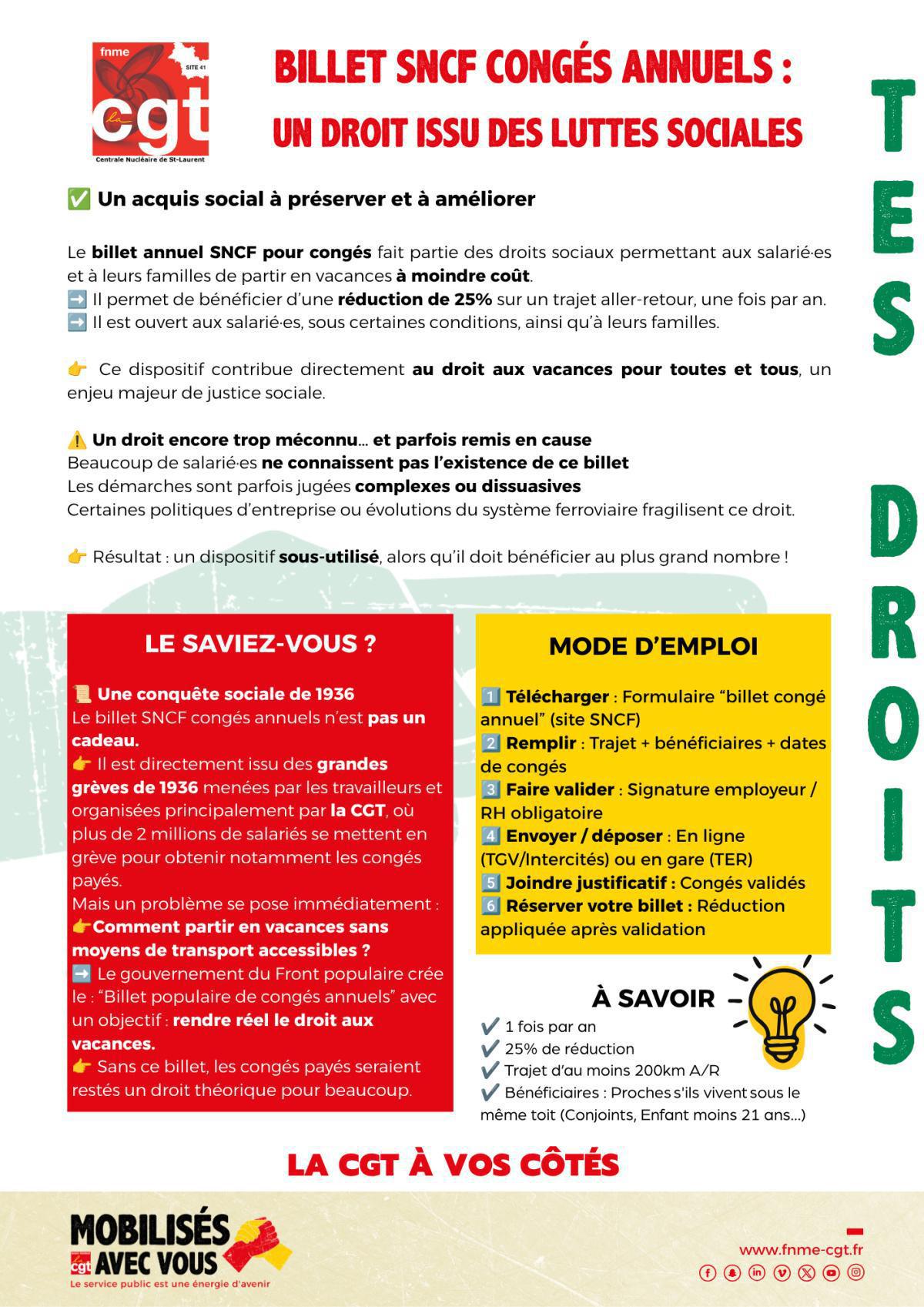 Billet SNCF congés annuels : un droit issu des luttes sociales