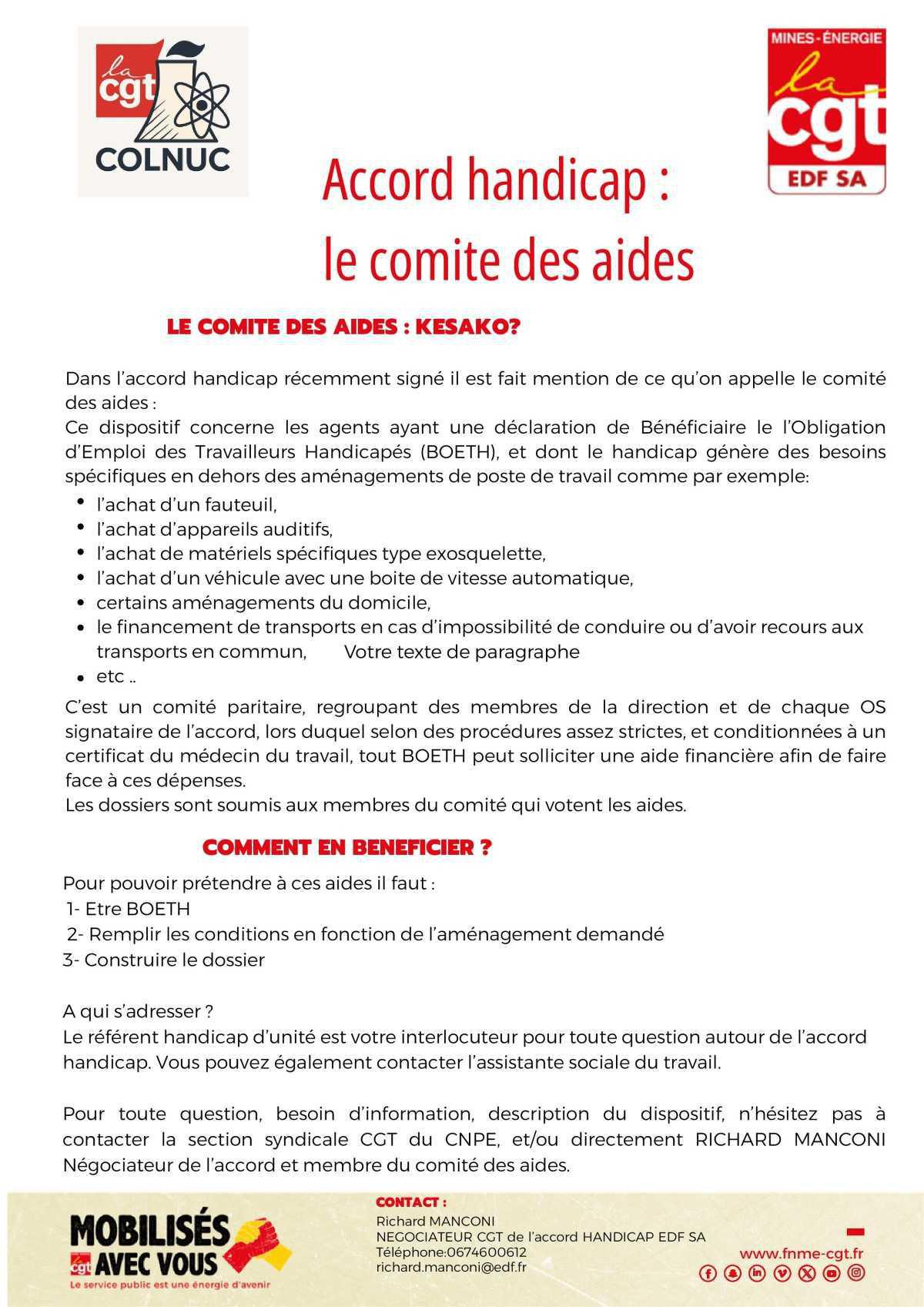 Handicap - Le comité des aides : Kesako ?