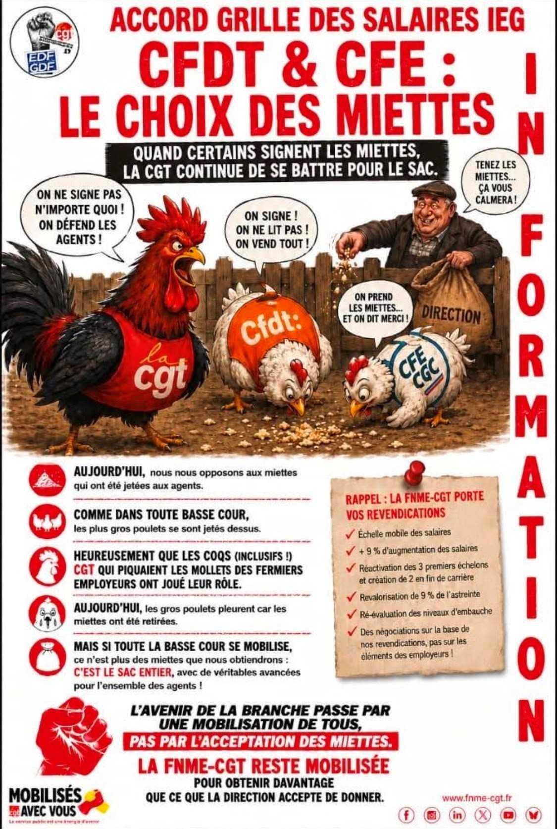 CFDT & CFE : Le choix des miettes...