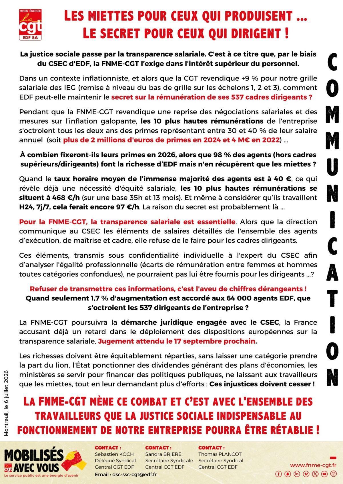 Les miettes pour ceux qui produisent..., le secret pour ceux qui dirigent !