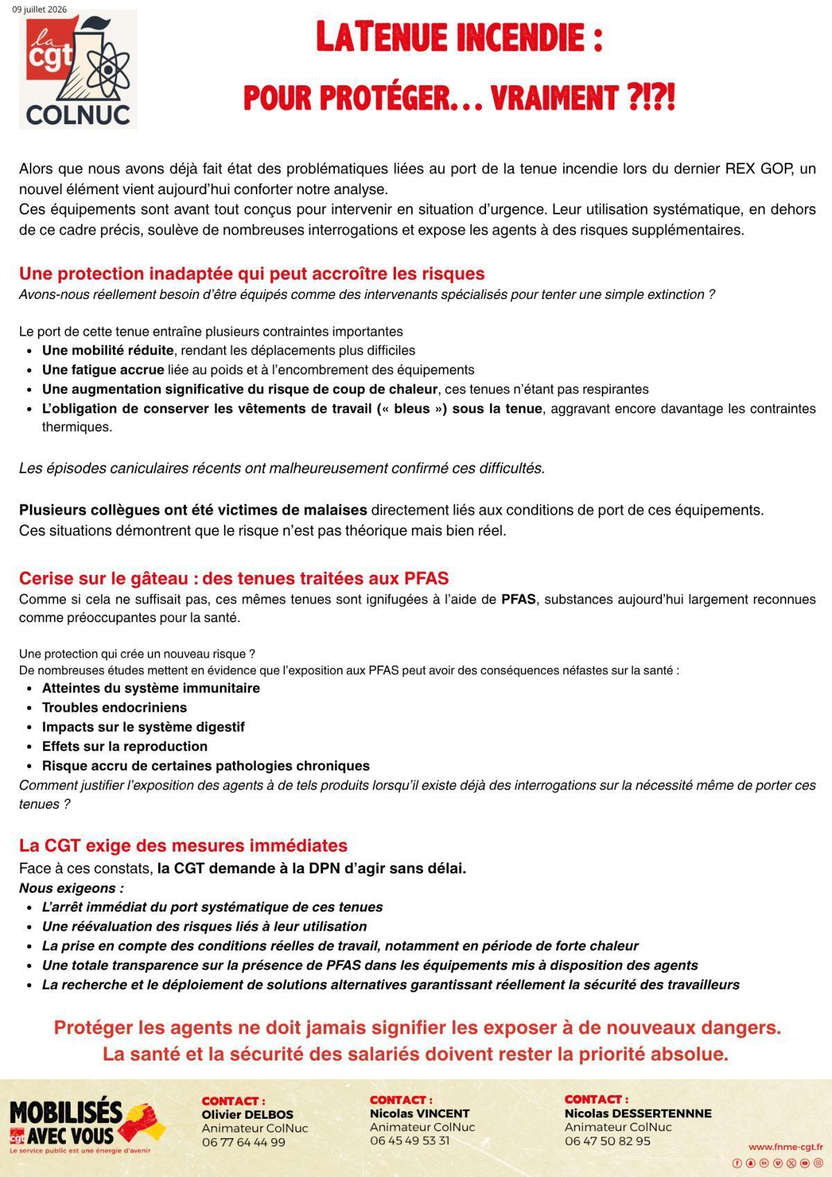 Tenue incendie : pour protéger .... Vraiment ?