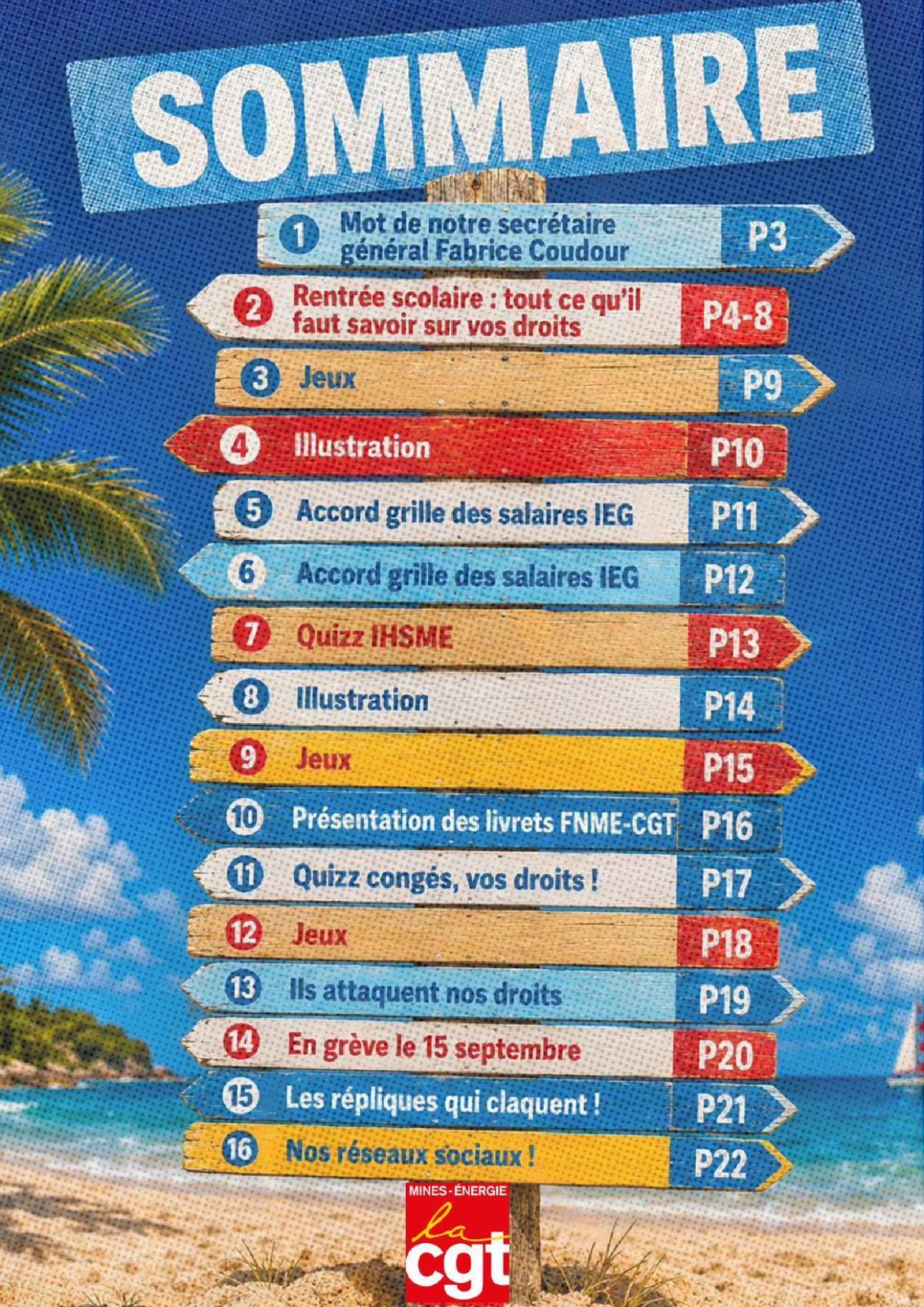 Le cahier de vacances : La CGT