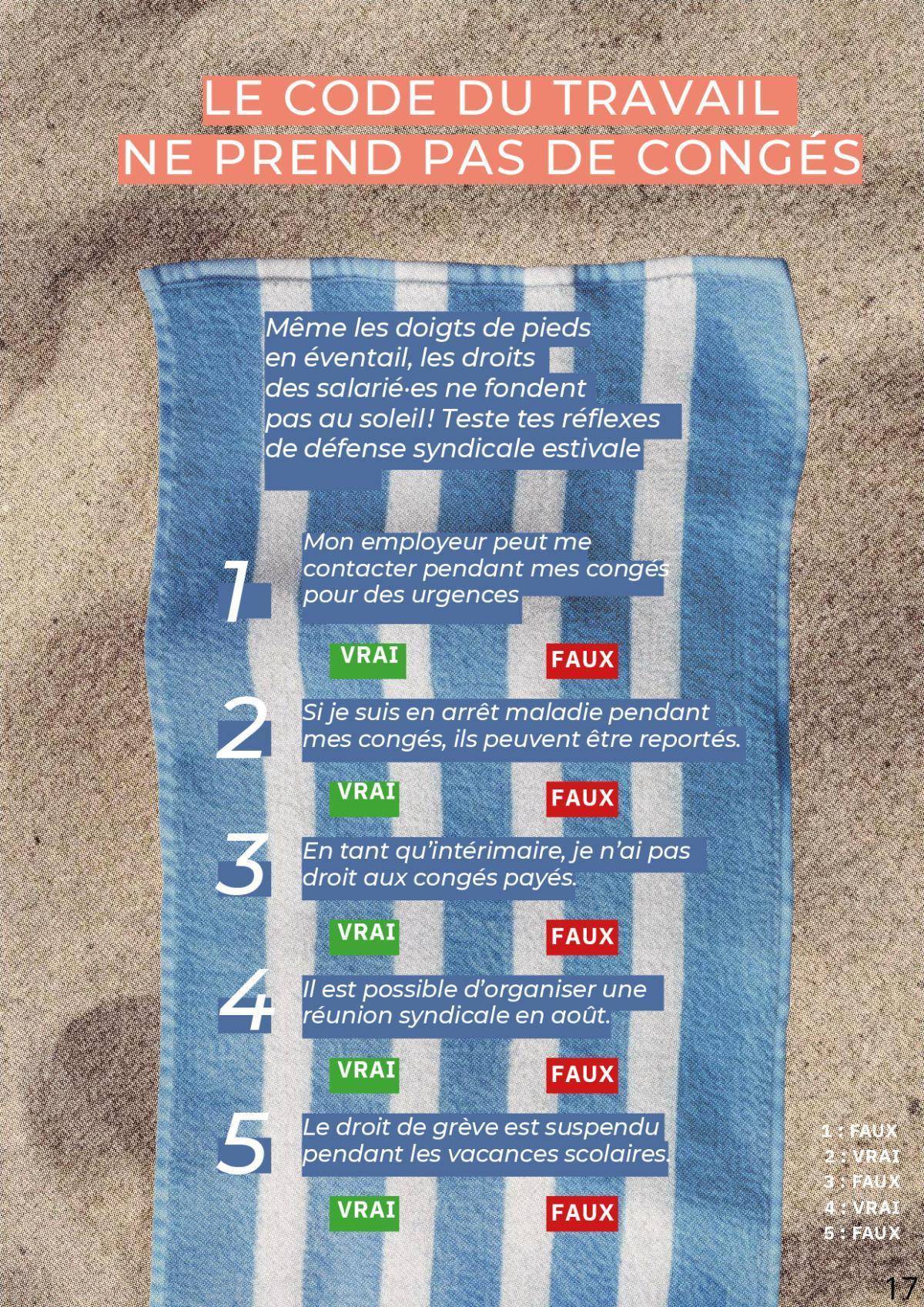 Le cahier de vacances : La CGT