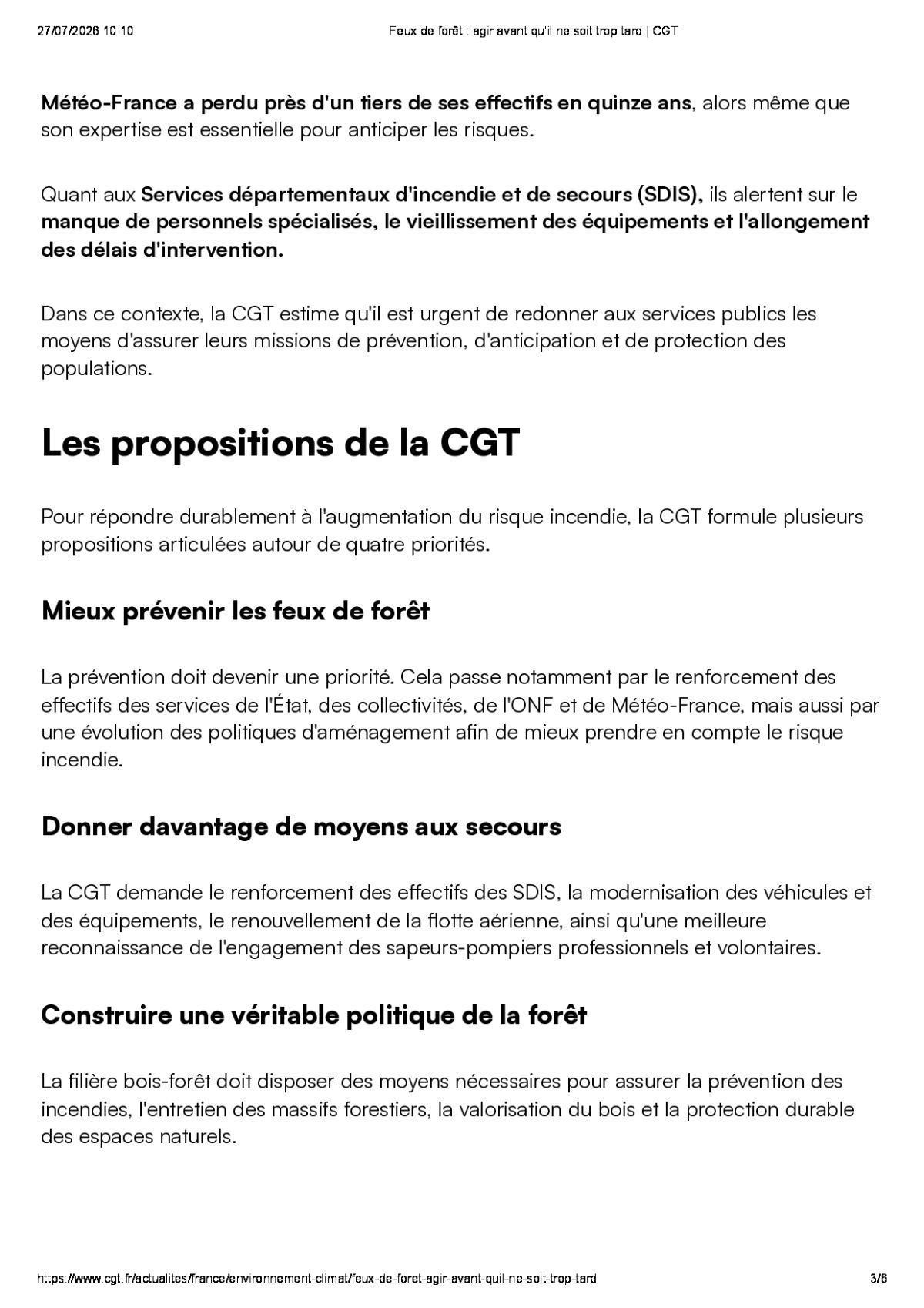 Feux de forêt : agir avant qu'il ne soit trop tard