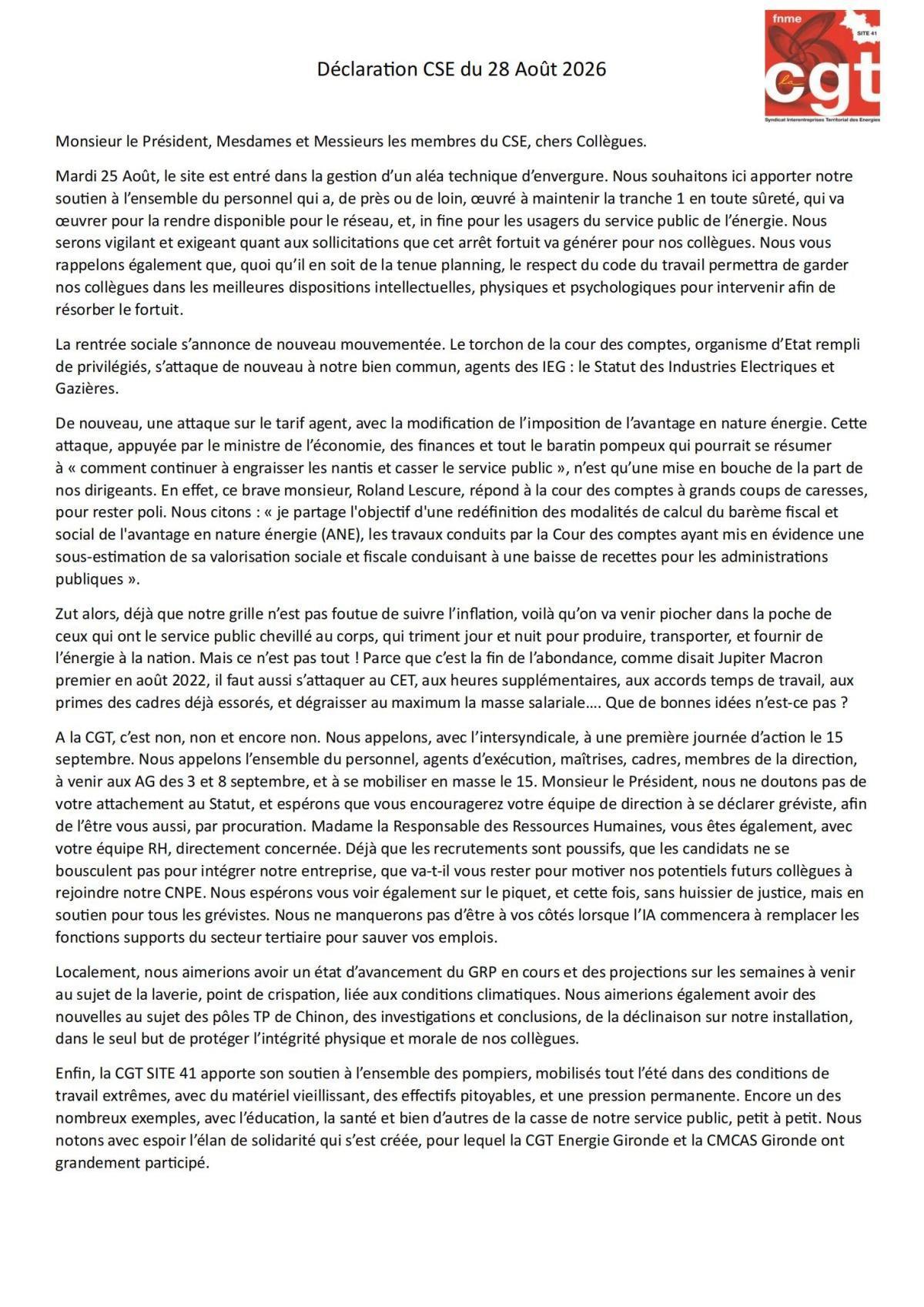 Compte Rendu CSE Aout 2026