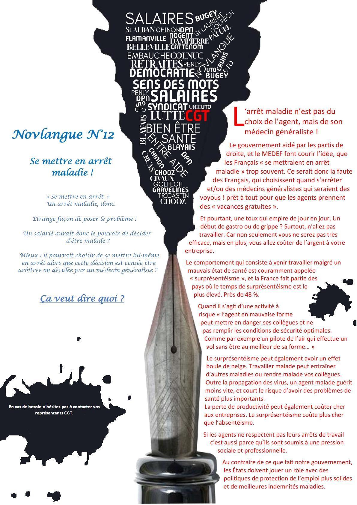  Novlangue : Se mettre en arrêt maladie !