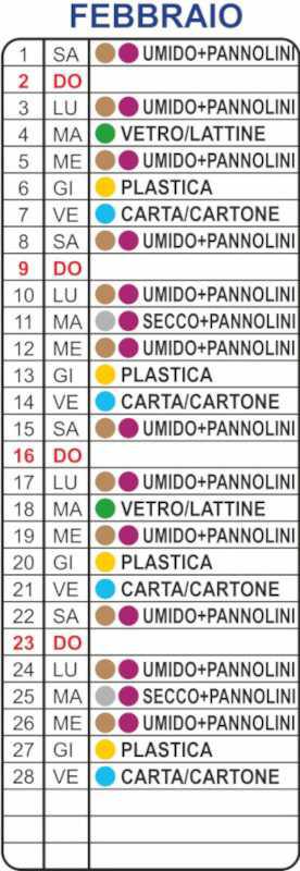 Calendario Raccolta Differenziata