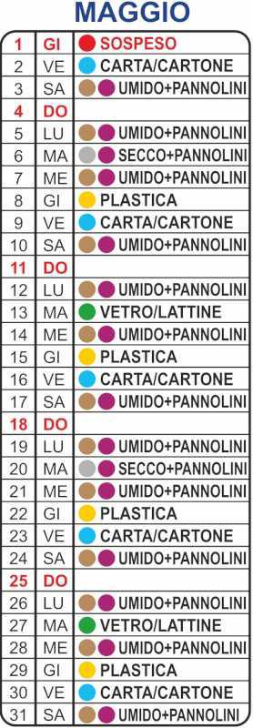 Calendario Raccolta Differenziata