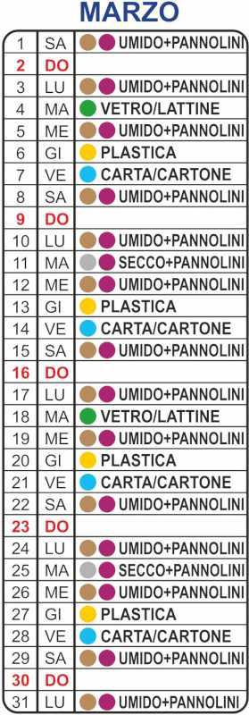 Calendario Raccolta Differenziata