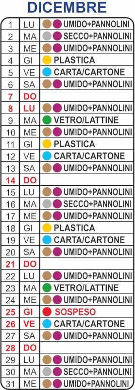 Calendario Raccolta Differenziata