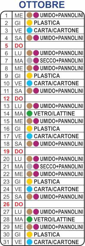 Calendario Raccolta Differenziata