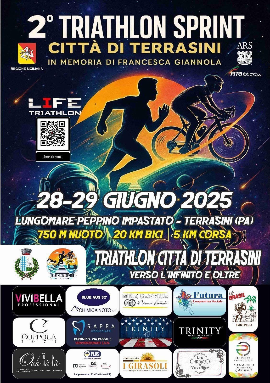2° Triathlon Sprint Città di Terrasini in Memoria di Francesca Giannola (inizio ore 09.00)
