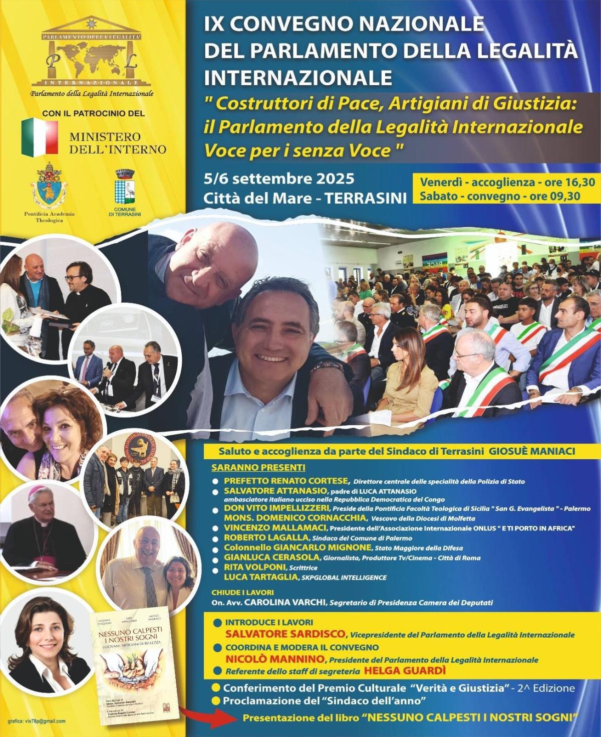 Convegno del Parlamento della Legalità “costruttori di pace, artigiani di giustizia" (Inizio ore 16:30)