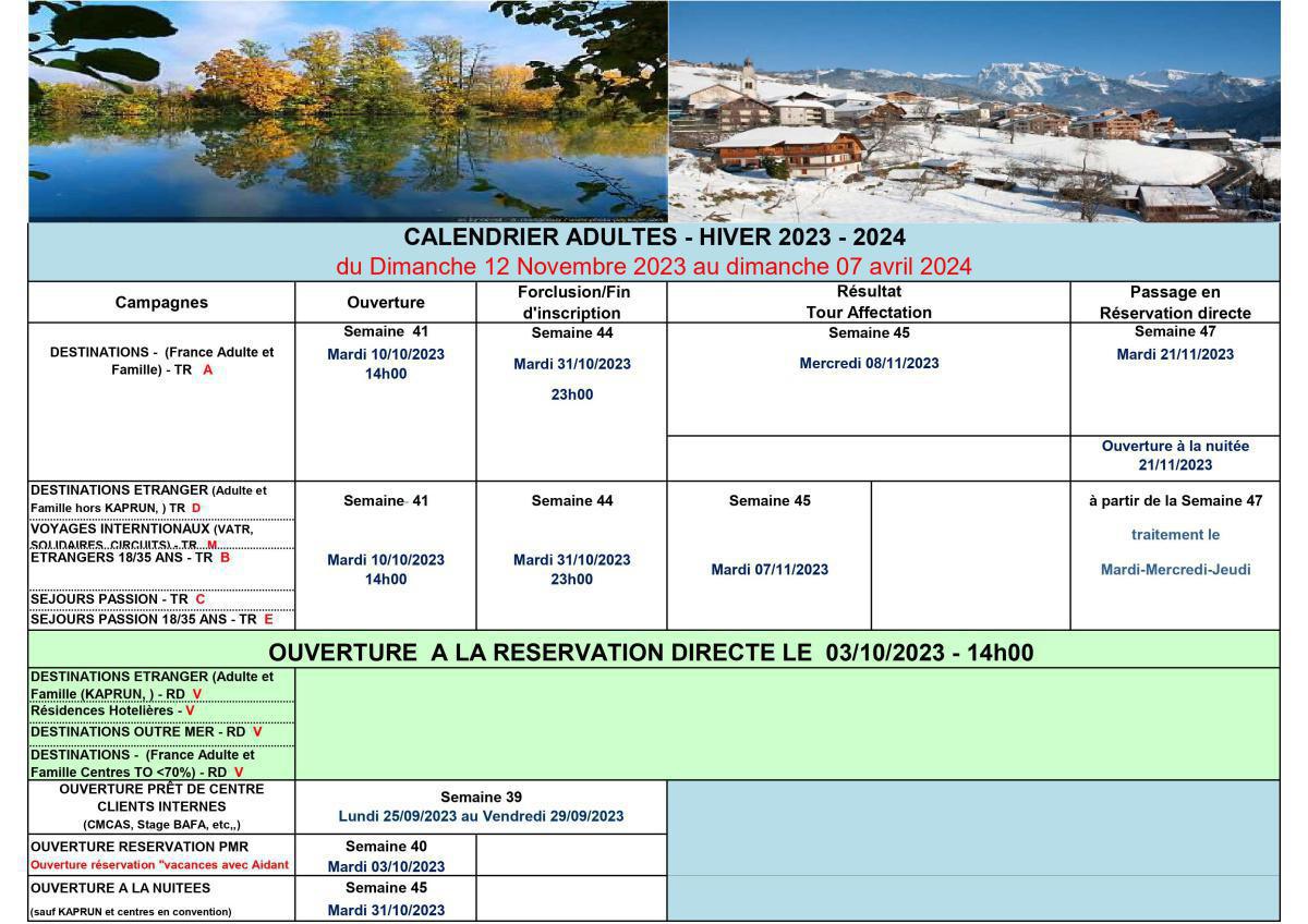 Séjours Hiver 2023 - 2024