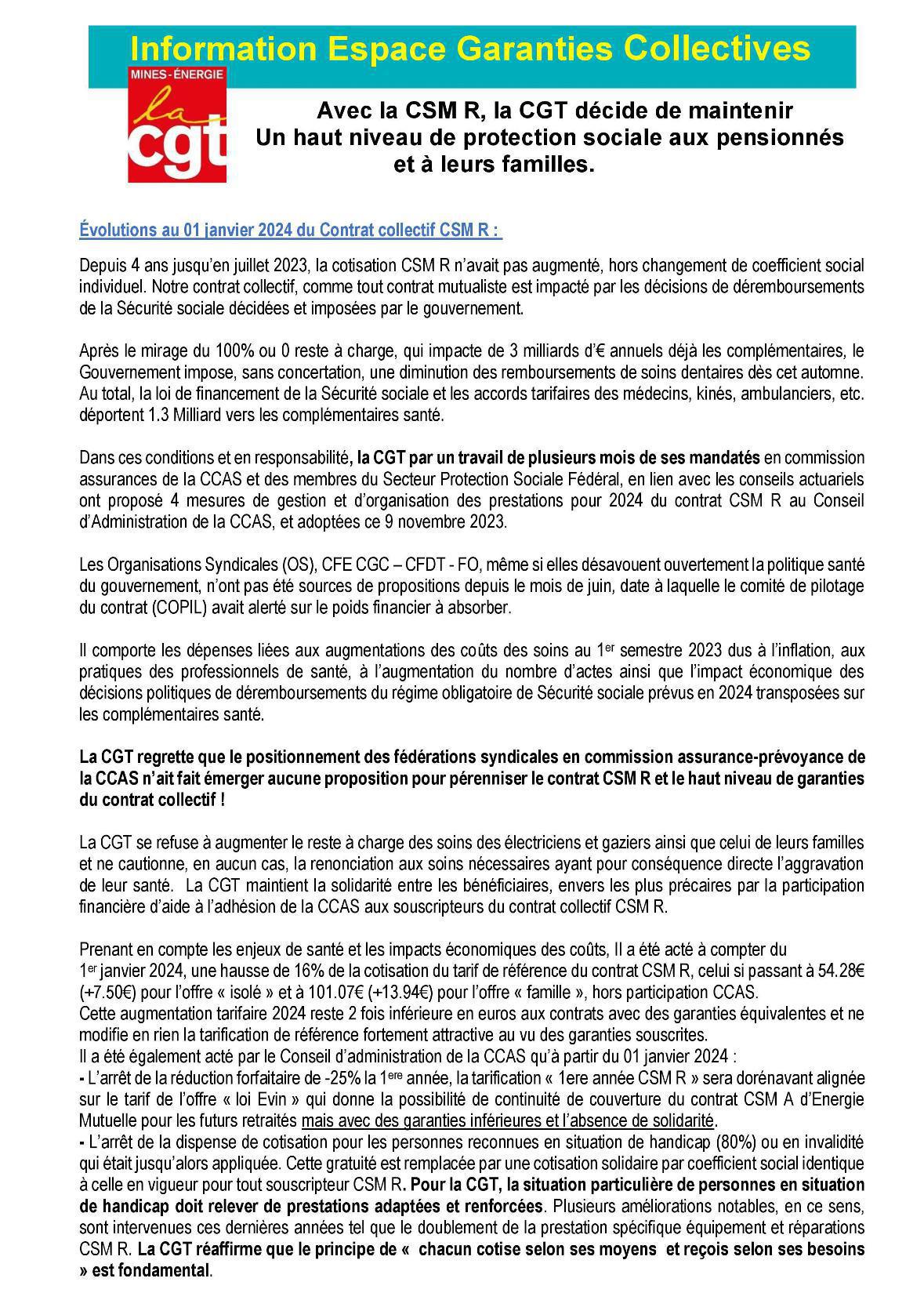 CSMR - Un haut niveau de protection sociale aux pensionnés CSMR - Un haut niveau de protection sociale aux pensionnés
