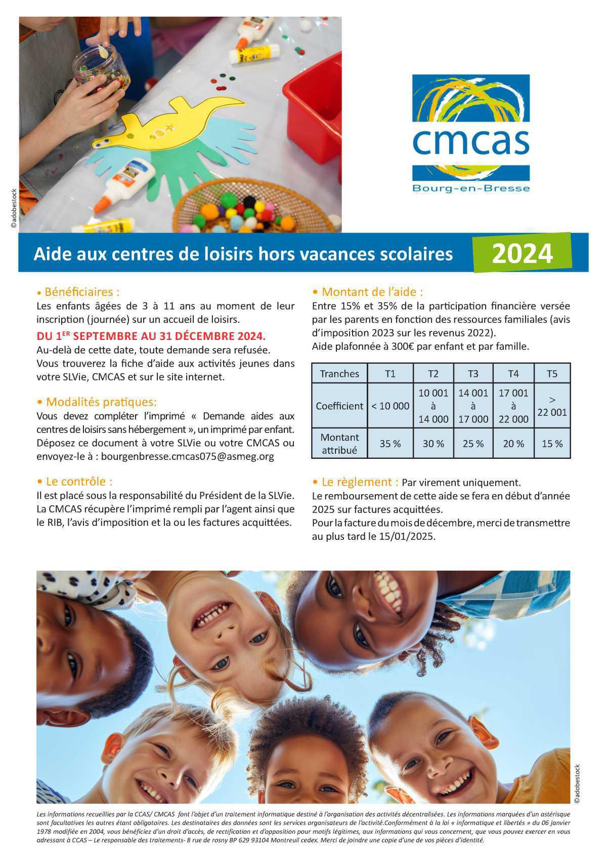 Aide aux centres de loisirs hors vacances scolaires