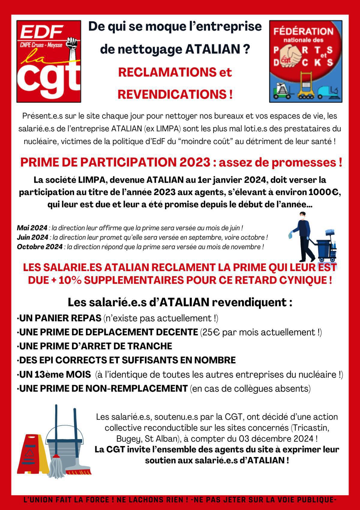 De qui se moque l'entreprise de nettoyage ATALIAN ?