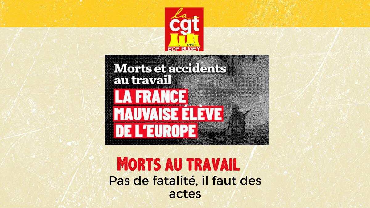 Morts au travail : pas de fatalité, il faut des actes Morts au travail : pas de fatalité, il faut des actes