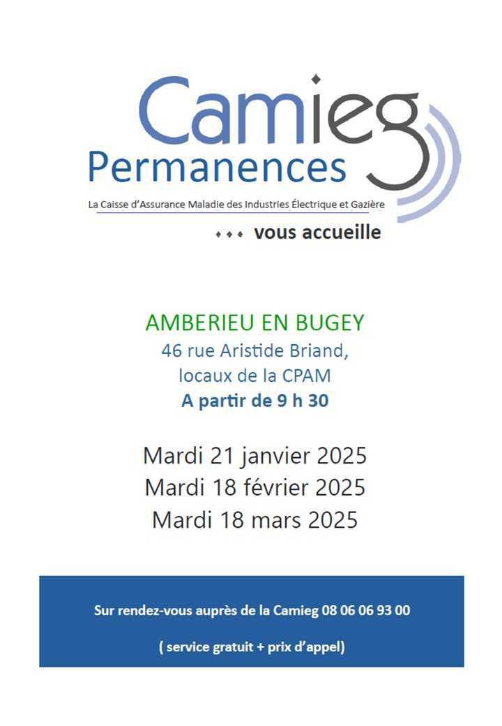 Permanences Camieg Ambérieu-en-Bugey