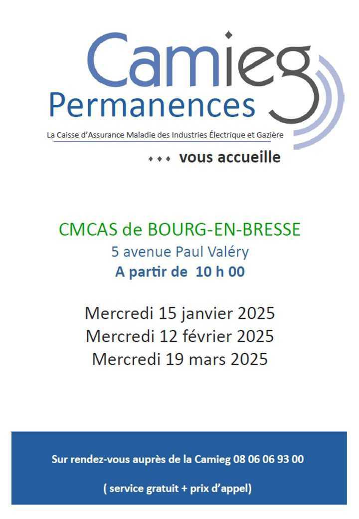 Permanences Camieg Bourg-en-Bresse
