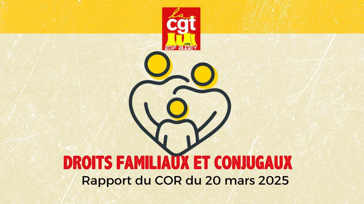 DROITS FAMILIAUX ET CONJUGAUX : Rapport du COR  DROITS FAMILIAUX ET CONJUGAUX : Rapport du COR