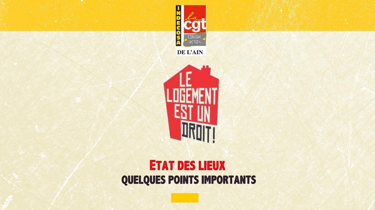 Etat des lieux – quelques points importants
