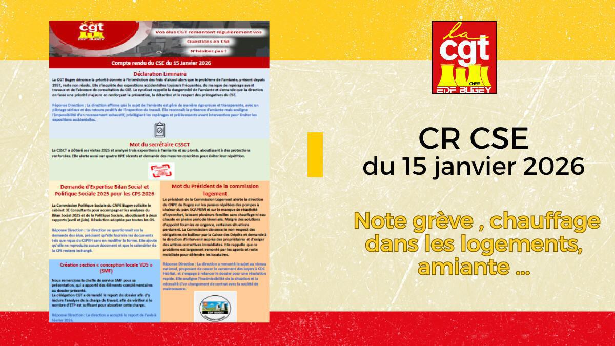CR CGT du CSE du 15 janvier 2026