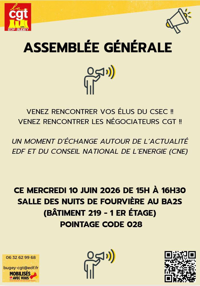 AG du personnel - 10 juin 2026 à 15h 