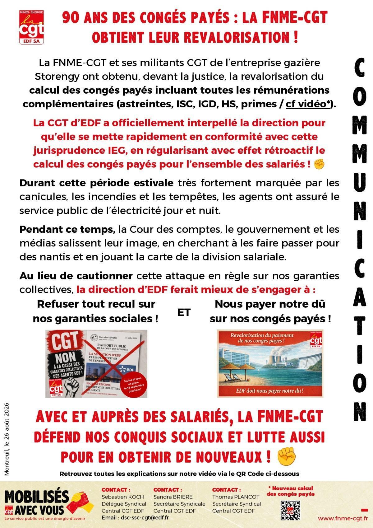 90 ans des congés payés : la FNME-CGT obtient leur revalorisation !