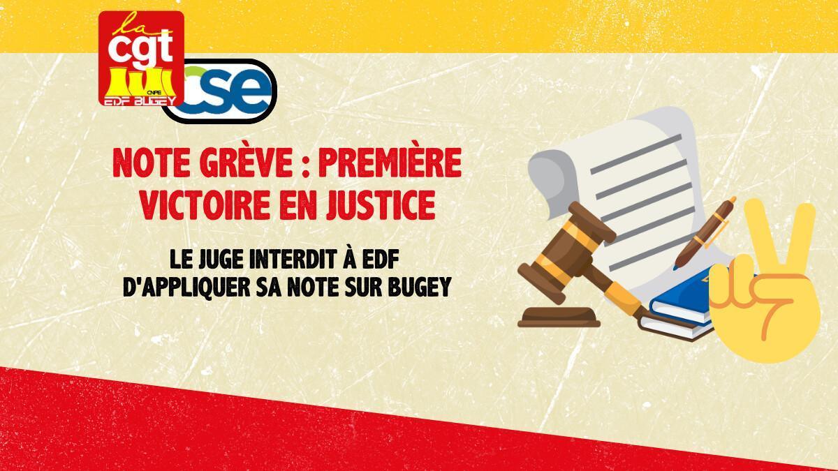 NOTE GRÈVE : PREMIÈRE VICTOIRE EN JUSTICE