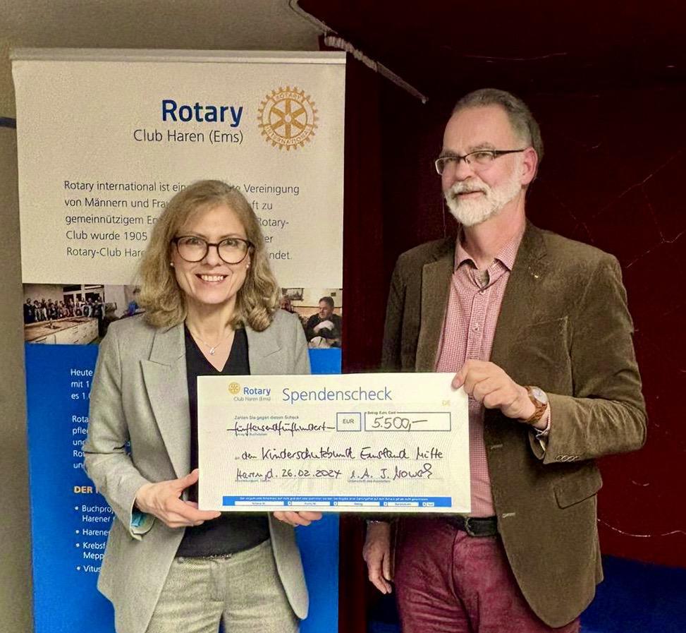Rotary Club Haren unterstützt Kinderschutzbund Emsland Mitte in Meppen Rotary Club Haren unterstützt Kinderschutzbund Emsland Mitte in Meppen
