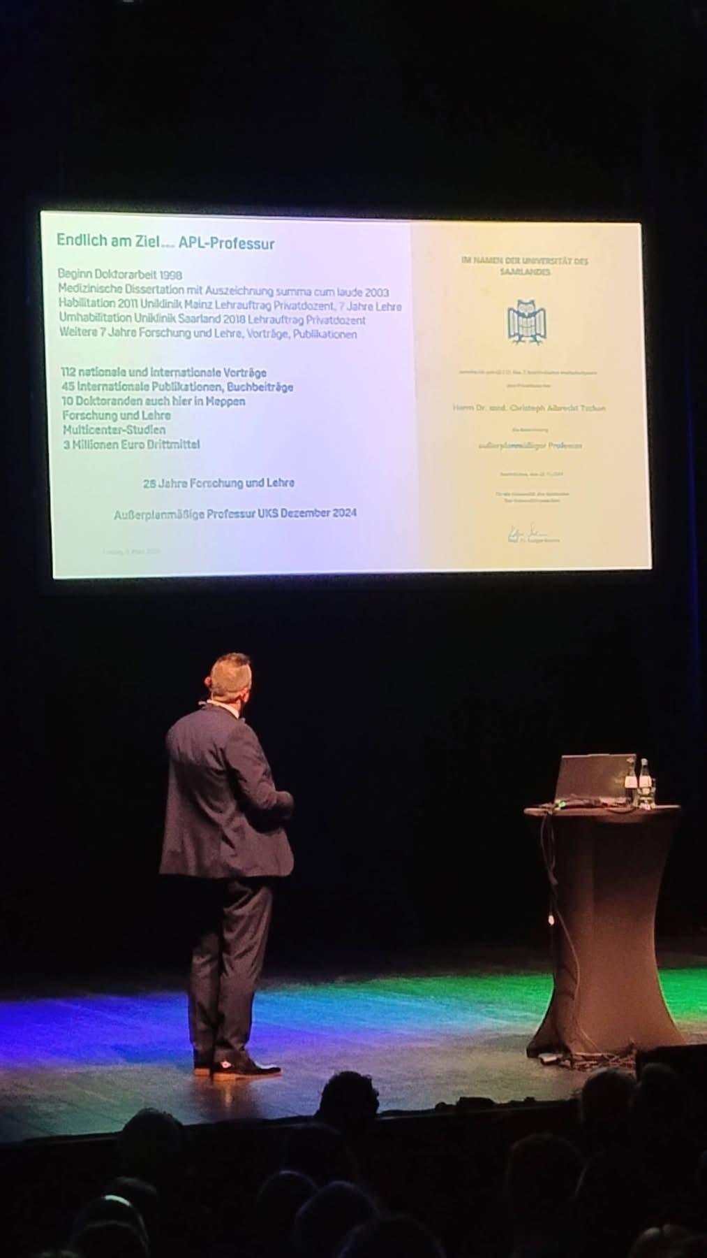 Meppener Professor Dr. med. Christoph Albrecht Tschan referiert zu Neurochirurgie und Wirbelsäulenchirurgie Meppener Professor Dr. med. Christoph Albrecht Tschan referiert zu Neurochirurgie und Wirbelsäulenchirurgie