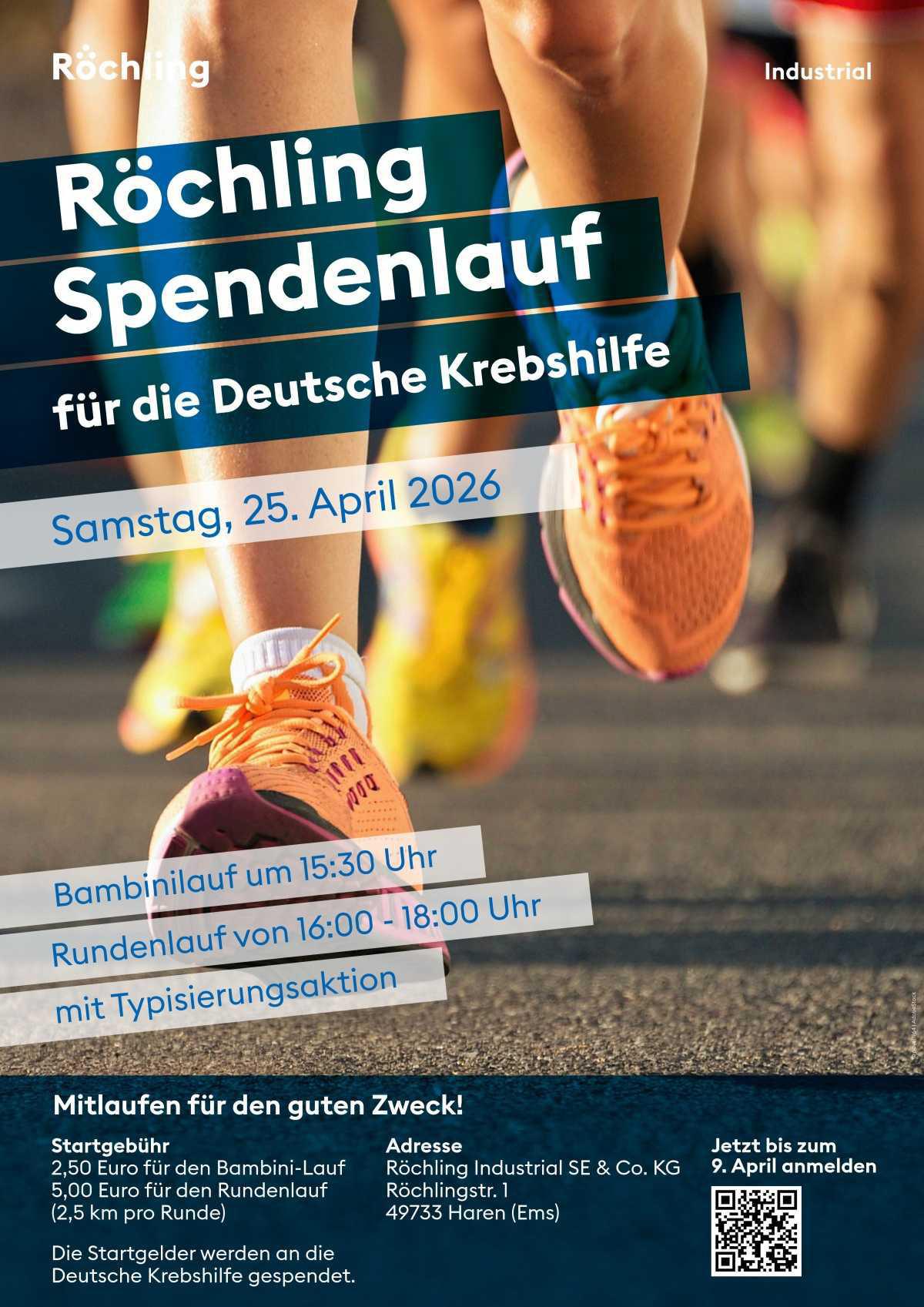 Spendenlauf zugunsten der Deutschen Krebshilfe am 25. April 2026 