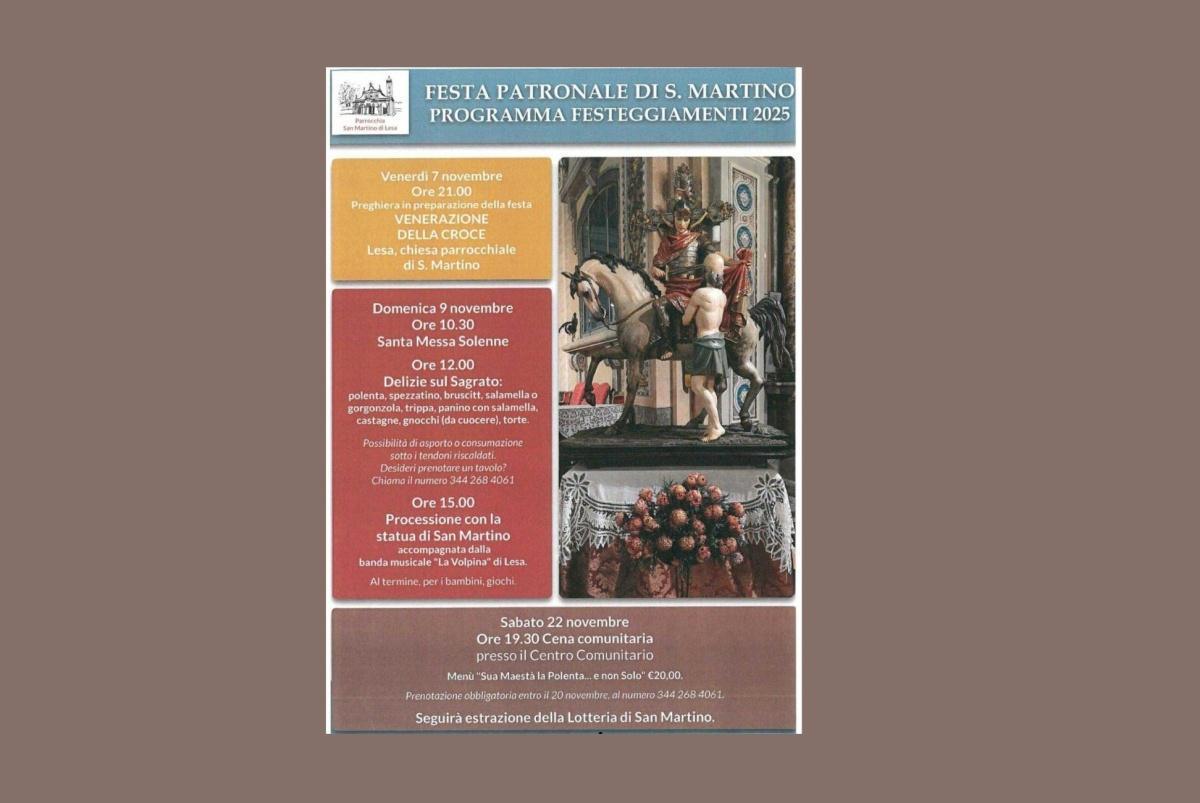 Festa Patronale di San Martino: Cena Comunitaria (Inizio ore 19:30)