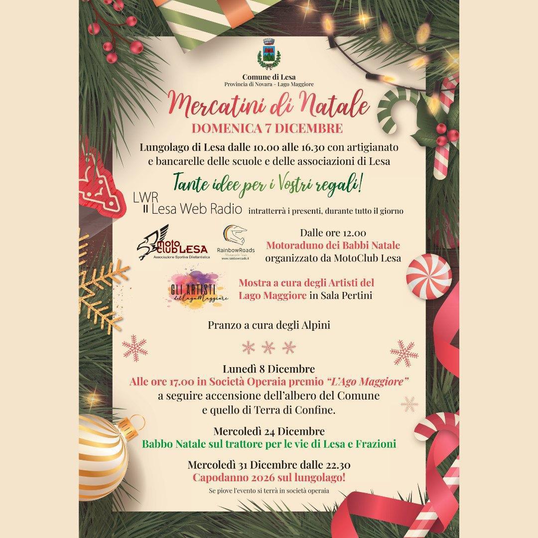 Babbo Natale sul trattore per le vie di Lesa e Frazioni