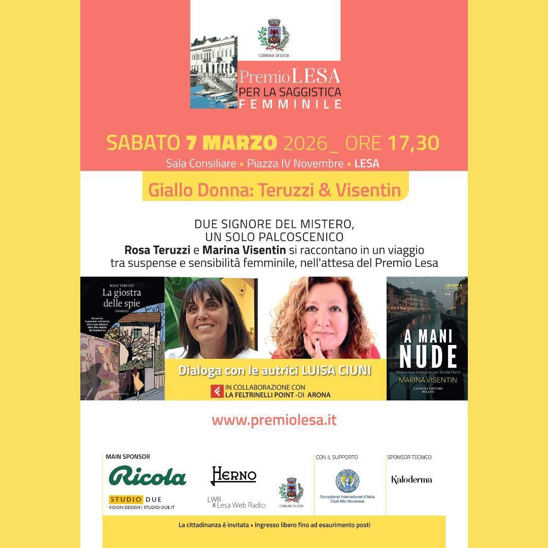 Premio Lesa per la Saggistica Femminile "Giallo Donna: Terruzzi & Visentin" (inizio ore 17.30)