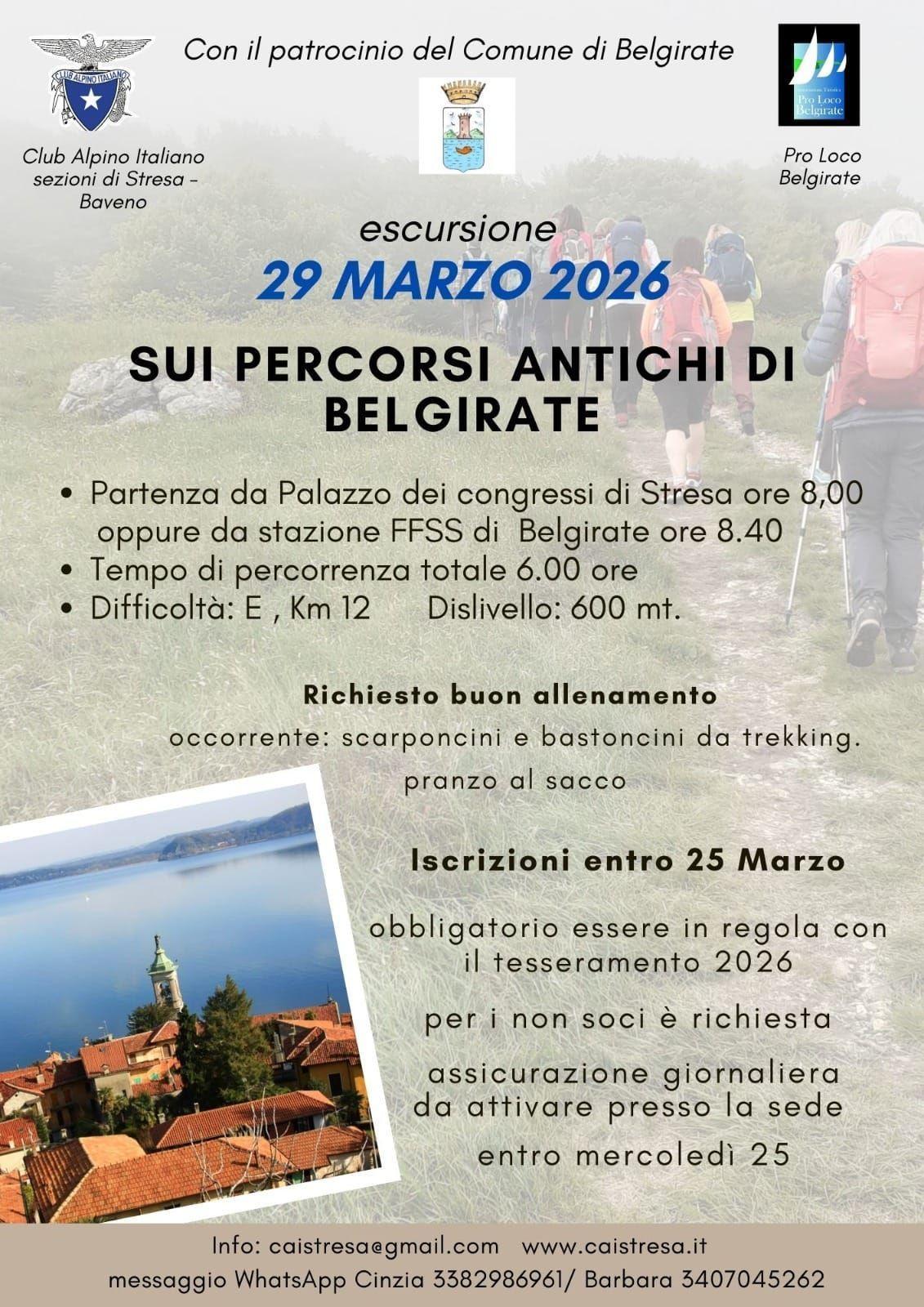 Sui Percorsi Antichi di Belgirate (Partenza da stazione FFSS di Belgirate ore 8.40)