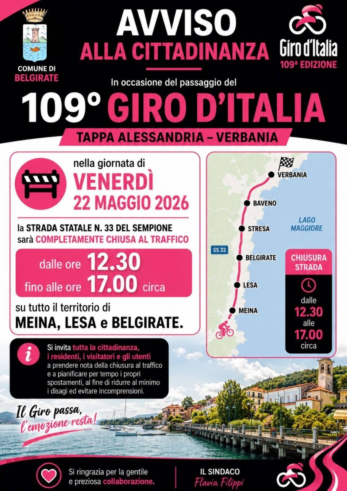 109° Giro d'Italia - Tappa Alessandria-Verbania (dalle ore 12.30 fino alle ore 17.00 circa)